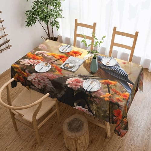 PAQOLSMCKR Tischdecke, rechteckig, 137 x 182 cm, Motiv: Spatzen, Vögel, singend, wasserdicht, auslaufsicher, knitterfrei, dekorative Tischdecke für Küche, Camping PAQOLSMCKR Tischdecke, rechteckig, 137 x 182 cm, Motiv: Spatzen, Vögel, singend, wasserdicht, auslaufsicher, knitterfrei, dekorative Tischdecke für Küche, Camping von PAQOLSMCKR