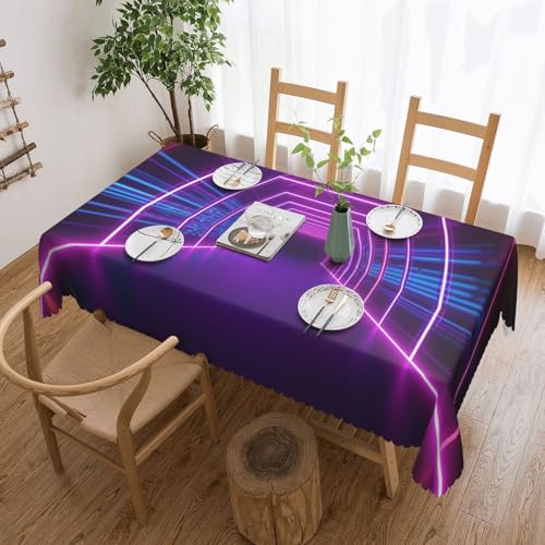 PAQOLSMCKR Tischdecke, rechteckig, 137 x 182 cm, Neonlichter, Tunnel-Tischdecken, wasserdicht, auslaufsicher, knitterfrei, dekorative Tischdecke für Küche, Camping PAQOLSMCKR Tischdecke, rechteckig, 137 x 182 cm, Neonlichter, Tunnel-Tischdecken, wasserdicht, auslaufsicher, knitterfrei, dekorative Tischdecke für Küche, Camping von PAQOLSMCKR