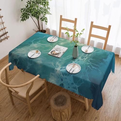 PAQOLSMCKR Tischdecke, rechteckig, 137 x 182 cm, Ozeanhintergrund, Tischdecken, wasserdicht, auslaufsicher, knitterfrei, dekorative Tischdecke für Küche, Camping PAQOLSMCKR Tischdecke, rechteckig, 137 x 182 cm, Ozeanhintergrund, Tischdecken, wasserdicht, auslaufsicher, knitterfrei, dekorative Tischdecke für Küche, Camping von PAQOLSMCKR