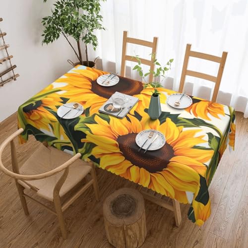 PAQOLSMCKR Tischdecke, rechteckig, 137 x 182 cm, Sonnenblumen-Malerei, Tischdecken, wasserdicht, auslaufsicher, knitterfrei, dekorative Tischdecke für Küche, Camping PAQOLSMCKR Tischdecke, rechteckig, 137 x 182 cm, Sonnenblumen-Malerei, Tischdecken, wasserdicht, auslaufsicher, knitterfrei, dekorative Tischdecke für Küche, Camping von PAQOLSMCKR