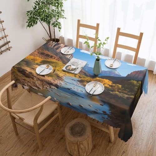 PAQOLSMCKR Tischdecke, rechteckig, 137 x 182 cm, Zion-Nationalpark-Tischdecken, wasserdicht, auslaufsicher, knitterfrei, dekorative Tischdecke für Küche, Camping PAQOLSMCKR Tischdecke, rechteckig, 137 x 182 cm, Zion-Nationalpark-Tischdecken, wasserdicht, auslaufsicher, knitterfrei, dekorative Tischdecke für Küche, Camping von PAQOLSMCKR