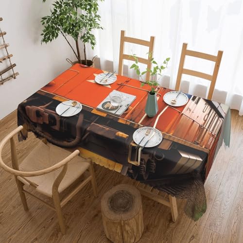PAQOLSMCKR Tischdecke, rechteckig, 137 x 182 cm, Zug-Tischdecken, wasserdicht, auslaufsicher, knitterfrei, dekorative Tischdecke für Küche, Camping PAQOLSMCKR Tischdecke, rechteckig, 137 x 182 cm, Zug-Tischdecken, wasserdicht, auslaufsicher, knitterfrei, dekorative Tischdecke für Küche, Camping von PAQOLSMCKR