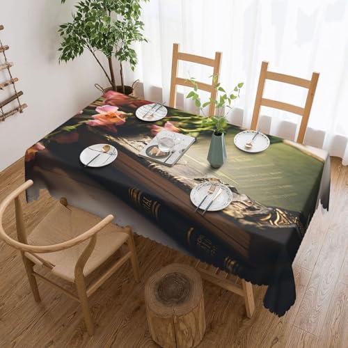 PAQOLSMCKR Tischdecke, rechteckig, 137 x 182 cm, altes Buch, wasserdicht, auslaufsicher, knitterfrei, dekorative Tischdecke für Küche, Camping PAQOLSMCKR Tischdecke, rechteckig, 137 x 182 cm, altes Buch, wasserdicht, auslaufsicher, knitterfrei, dekorative Tischdecke für Küche, Camping von PAQOLSMCKR