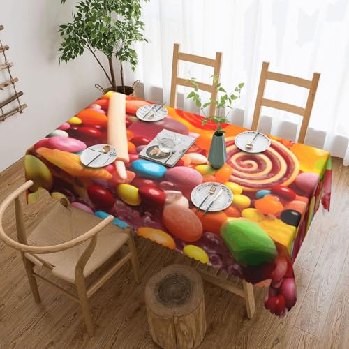 PAQOLSMCKR Tischdecke, rechteckig, 137 x 182 cm, süße Süßigkeiten, wasserdicht, auslaufsicher, knitterfrei, dekorative Tischdecke für Küche, Camping PAQOLSMCKR Tischdecke, rechteckig, 137 x 182 cm, süße Süßigkeiten, wasserdicht, auslaufsicher, knitterfrei, dekorative Tischdecke für Küche, Camping von PAQOLSMCKR