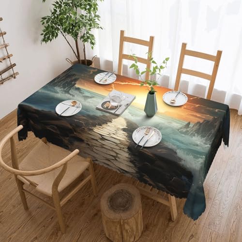 PAQOLSMCKR Tischdecke, rechteckig, 137 x 182 cm, unterteilt, Meereswege, Tischdecken, wasserdicht, auslaufsicher, knitterfrei, dekorative Tischdecke für Küche, Camping PAQOLSMCKR Tischdecke, rechteckig, 137 x 182 cm, unterteilt, Meereswege, Tischdecken, wasserdicht, auslaufsicher, knitterfrei, dekorative Tischdecke für Küche, Camping von PAQOLSMCKR