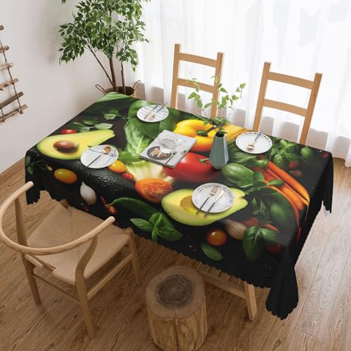PAQOLSMCKR Tischdecke, rechteckig, 137 x 182 cm, verschiedene Gemüsesorten, wasserdicht, auslaufsicher, knitterfrei, dekorative Tischdecke für Küche, Camping PAQOLSMCKR Tischdecke, rechteckig, 137 x 182 cm, verschiedene Gemüsesorten, wasserdicht, auslaufsicher, knitterfrei, dekorative Tischdecke für Küche, Camping von PAQOLSMCKR