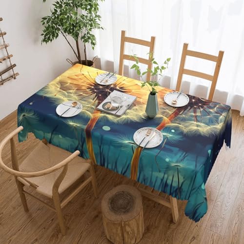 PAQOLSMCKR Tischdecke, rechteckig, Löwenzahn-Tischdecken, wasserdicht, auslaufsicher, knitterfrei, dekorative Tischdecke für Küche, Camping, 137 x 182 cm PAQOLSMCKR Tischdecke, rechteckig, Löwenzahn-Tischdecken, wasserdicht, auslaufsicher, knitterfrei, dekorative Tischdecke für Küche, Camping, 137 x 182 cm von PAQOLSMCKR