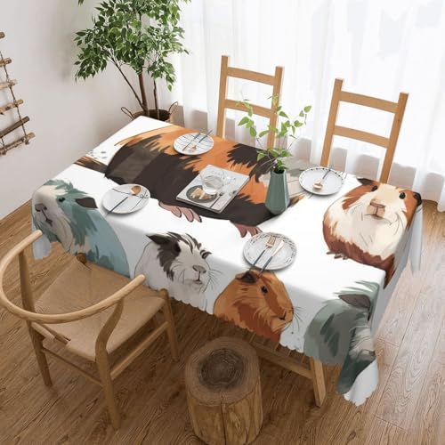 PAQOLSMCKR Tischdecke, rechteckig, Meerschweinchen-Illustration, wasserdicht, auslaufsicher, knitterfrei, dekorative Tischdecke für Küche, Camping, 137 x 182 cm PAQOLSMCKR Tischdecke, rechteckig, Meerschweinchen-Illustration, wasserdicht, auslaufsicher, knitterfrei, dekorative Tischdecke für Küche, Camping, 137 x 182 cm von PAQOLSMCKR