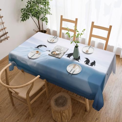 PAQOLSMCKR Tischdecke, rechteckig, Pinguine auf dem Eisberg, wasserdicht, auslaufsicher, knitterfrei, dekorative Tischdecke für Küche, Camping, 137 x 182 cm PAQOLSMCKR Tischdecke, rechteckig, Pinguine auf dem Eisberg, wasserdicht, auslaufsicher, knitterfrei, dekorative Tischdecke für Küche, Camping, 137 x 182 cm von PAQOLSMCKR
