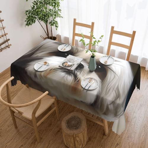 PAQOLSMCKR Tischdecke, rechteckig, Shih Tzu Hund, wasserdicht, auslaufsicher, knitterfrei, dekorative Tischdecke für Küche, Camping, 137 x 182 cm PAQOLSMCKR Tischdecke, rechteckig, Shih Tzu Hund, wasserdicht, auslaufsicher, knitterfrei, dekorative Tischdecke für Küche, Camping, 137 x 182 cm von PAQOLSMCKR