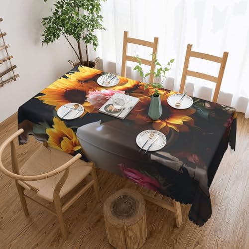PAQOLSMCKR Tischdecke, rechteckig, Sommerblumen, wasserdicht, auslaufsicher, knitterfrei, dekorative Tischdecke für Küche, Camping, 137 x 182 cm PAQOLSMCKR Tischdecke, rechteckig, Sommerblumen, wasserdicht, auslaufsicher, knitterfrei, dekorative Tischdecke für Küche, Camping, 137 x 182 cm von PAQOLSMCKR