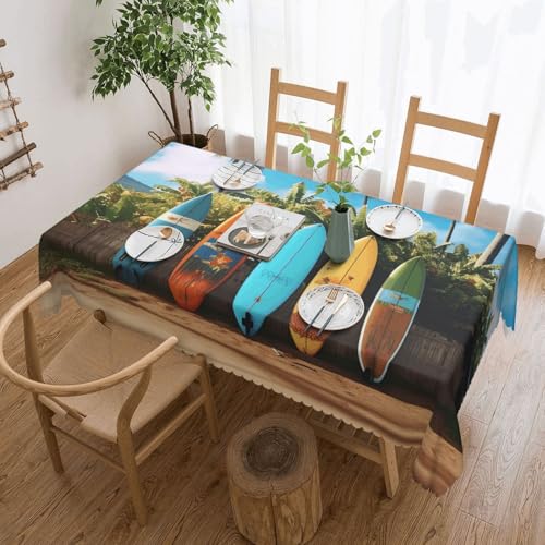 PAQOLSMCKR Tischdecke, rechteckig, Surfbrett-Tischdecke, wasserdicht, auslaufsicher, knitterfrei, dekorative Tischdecke für Küche, Camping, 137 x 182 cm PAQOLSMCKR Tischdecke, rechteckig, Surfbrett-Tischdecke, wasserdicht, auslaufsicher, knitterfrei, dekorative Tischdecke für Küche, Camping, 137 x 182 cm von PAQOLSMCKR