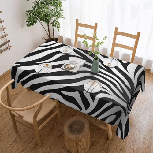 PAQOLSMCKR Tischdecke, rechteckig, Zebramuster, wasserdicht, auslaufsicher, knitterfrei, dekorative Tischdecke für Küche, Camping, 137 x 182 cm PAQOLSMCKR Tischdecke, rechteckig, Zebramuster, wasserdicht, auslaufsicher, knitterfrei, dekorative Tischdecke für Küche, Camping, 137 x 182 cm von PAQOLSMCKR