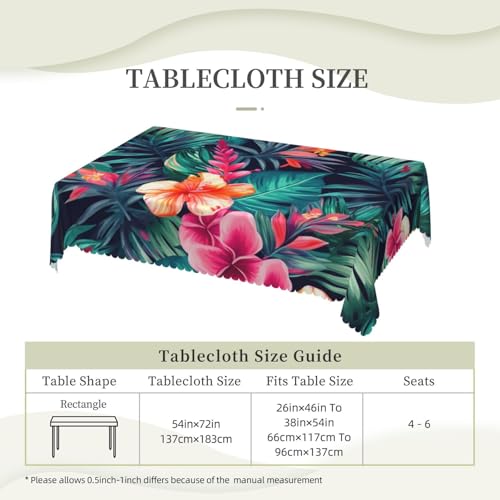 PAQOLSMCKR Tischdecke, rechteckig, tropische Blumenblätter, wasserdicht, auslaufsicher, knitterfrei, dekorative Tischdecke für Küche, Camping, 137 x 182 cm PAQOLSMCKR Tischdecke, rechteckig, tropische Blumenblätter, wasserdicht, auslaufsicher, knitterfrei, dekorative Tischdecke für Küche, Camping, 137 x 182 cm von PAQOLSMCKR