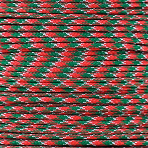 Paracord Planet Holiday Colors 550 Paracord – ideal für Heimwerker, Armbänder und Schlüsselbänder – Holly Jolly (7,6 m) von PARACORD PLANET