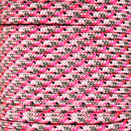 Paracord Planet Paracord Typ II, handelsübliche Güteklasse 425, Zugfestigkeit mit 3 mm Durchmesser, 192,8 kg (Rosa, 3 m) von PARACORD PLANET