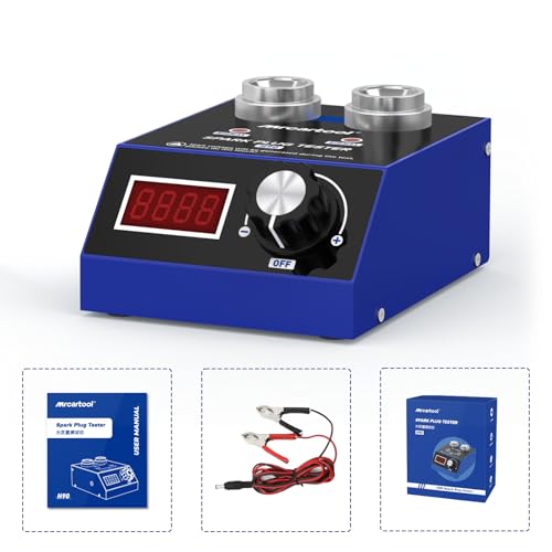Zündkerzen-Prüfgerät-Werkzeug für 12V Benzin Vehicles, Kfz-Motor-Zündspule-Prüfgerät 500 bis 9000rpm mit doppelten Löchern 13MM Zündkerzen-Sockel von PARAOUTIL
