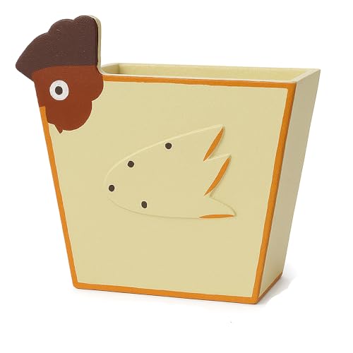 PARENCE.- Stiftehalter aus Holz Huhn Design – Original Schreibtisch-Organizer im Landhausstil – 12x10 cm – Aufbewahrung für Stifte, Pinsel, Zubehör von PARENCE