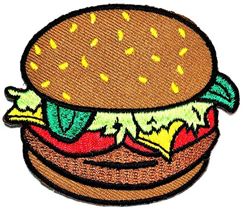 PARITA Aufnäher für Kinder, Motiv: Hamburger, Burger, Cheeseburger, lecker, Fast Food, Cartoon-Aufnäher, dekorative Reparatur, Kleidung, Jeans, T-Shirt, Hut, Rucksäcke, zum Aufnähen oder Aufbügeln PARITA Aufnäher für Kinder, Motiv: Hamburger, Burger, Cheeseburger, lecker, Fast Food, Cartoon-Aufnäher, dekorative Reparatur, Kleidung, Jeans, T-Shirt, Hut, Rucksäcke, zum Aufnähen oder Aufbügeln von PARITA