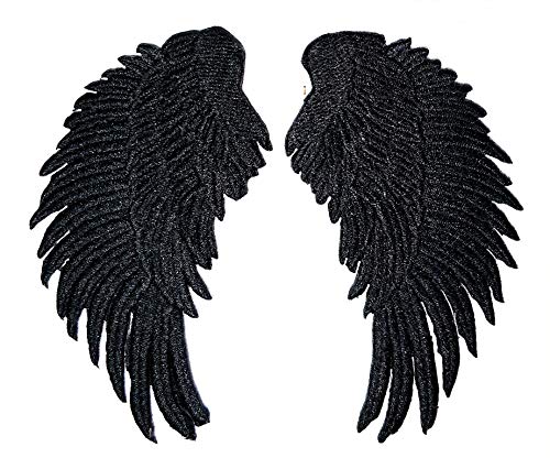 PARITA Set schwarze Engelsflügel Damen Cartoon bestickte Applikation zum Aufbügeln Projekt Stickerei Jacke Polo T-Shirt Hut Tasche Kostüm Emblem PARITA Set schwarze Engelsflügel Damen Cartoon bestickte Applikation zum Aufbügeln Projekt Stickerei Jacke Polo T-Shirt Hut Tasche Kostüm Emblem von PARITA