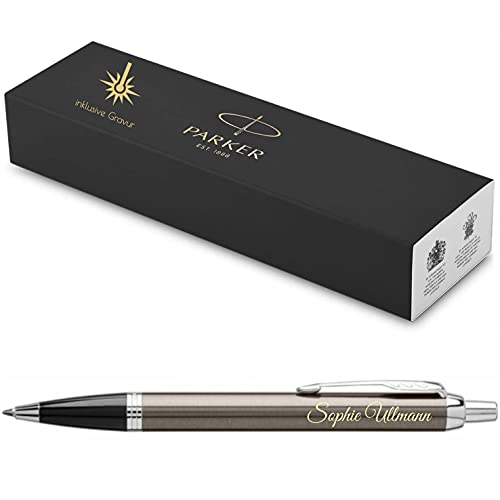 PARKER IM Core Kugelschreiber mit Gravur | Premium Stift | Geschenkbox | schwarze Mine | personalisiertes Geschenk | Namen | graviert | Jahrestag | Geburtstag (Dark Espresso C.C.) von PARKER