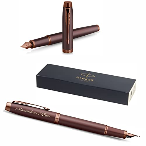 PARKER IM Monochrome Füllfederhalter mit Gravur | Premium Stift | Geschenkbox | blaue Pantrone | edel | personalisiertes Geschenk | Namen | graviert | Jahrestag | Geburtstag (Burgundy) von PARKER