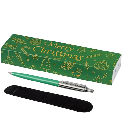 PARKER Jotter-Kugelschreiber mit Samtbeutel in Geschenkbox schwarze Tinte grün Weihnachtsgrün, 1440 von PARKER