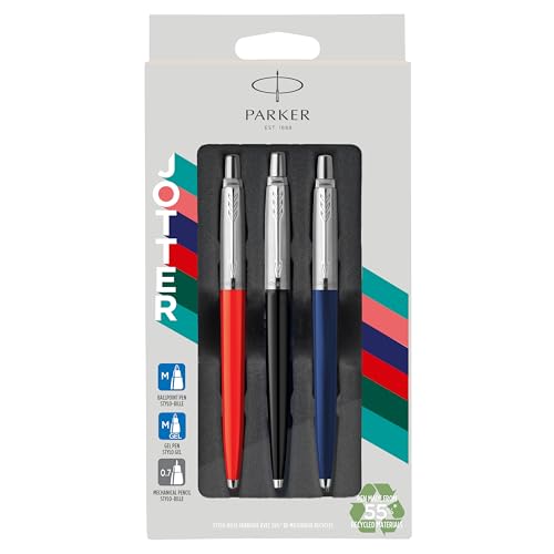 Parker Jotter Originals Trio Stift-Geschenkset | Kugelschreiber, Gelschreiber & Druckbleistift | Hergestellt aus 55 % recycelten Materialien* | Perfekte Geschenke zum Uni- oder Schulabschluss Parker Jotter Originals Trio Stift-Geschenkset | Kugelschreiber, Gelschreiber & Druckbleistift | Hergestellt aus 55 % recycelten Materialien* | Perfekte Geschenke zum Uni- oder Schulabschluss von PARKER