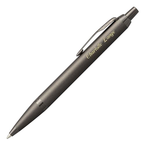 PARKER Kugelschreiber IM Professionals Monochrome Dunkelgrau-Metallic 2172961 mit Laser-Gravur, 2172961 / 144-642-LAS von PARKER