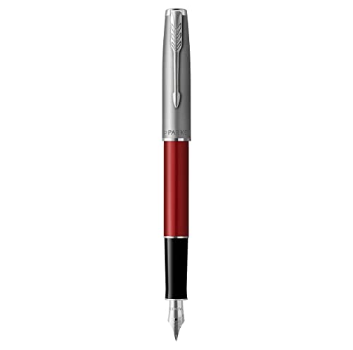 PARKER Sonnet Essentiel Füllfederhalter, Rot, Chrom-zierteile, Feine Edelstahlfeder - Geschenkbox PARKER Sonnet Essentiel Füllfederhalter, Rot, Chrom-zierteile, Feine Edelstahlfeder - Geschenkbox von PARKER