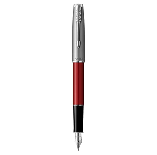 PARKER Sonnet Essentiel Füllfederhalter, Rot, Chrom-zierteile, Mittlere Edelstahlfeder - Geschenkbox von PARKER