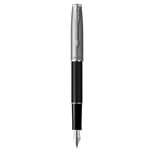 PARKER Sonnet Essentiel Füllfederhalter, Schwarz, Chrom-zierteile, Feine Edelstahlfeder - Geschenkbox PARKER Sonnet Essentiel Füllfederhalter, Schwarz, Chrom-zierteile, Feine Edelstahlfeder - Geschenkbox von PARKER