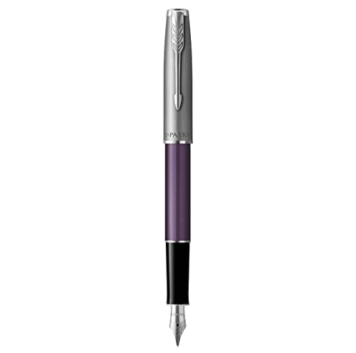 PARKER Sonnet Essentiel Füllfederhalter, Violett, Chrom-zierteile, Feine Edelstahlfeder, schwarze Tintenpatrone, Geschenkbox von PARKER