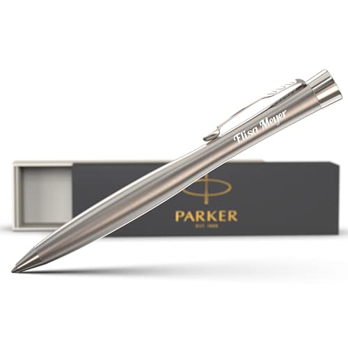 PARKER Urban hochwertiger Personalisierter Kugelschreiber mit Gravur - Personalisierte Geschenke für Weihnachten - Bester Chef der Welt - Stift mit Namen Glückbringer Prüfung - blauschreibend von PARKER