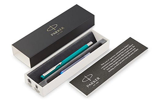 PARKER Vector Füllfederhalter, Smaragdgrün mit Chromzierteilen, Federstärke M, Blaue Tinte, Geschenkbox PARKER Vector Füllfederhalter, Smaragdgrün mit Chromzierteilen, Federstärke M, Blaue Tinte, Geschenkbox von PARKER