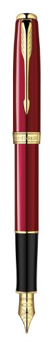 Parker 1859460 Füllfederhalter (Sonnet-Kollektion, Strichstärke M) rot von PARKER