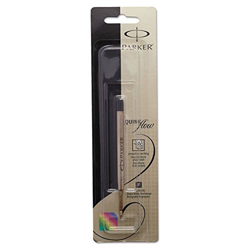 Parker 1950367 Kugelschreibermine, schwarz, fein, schwarz, silber, 0,7 mm, 3500 m, Kugelschreiber von PARKER