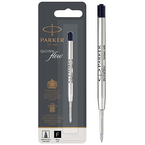 Parker Kugelschreibermine | feine Spitze | schwarze QUINKflow Tinte | 1 Ersatzmine für Kugelschreiber von PARKER