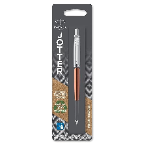 Parker 2034840 Jotter Kugelschreiber | Chelsea Orange | Mittlere Spitze | Blaue Tinte von PARKER