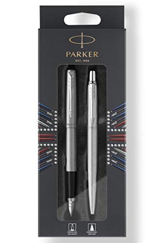 Parker 2046254 DuoSet JOTTER Füller und Kugelschreiber M Blister Edelstahl von PARKER