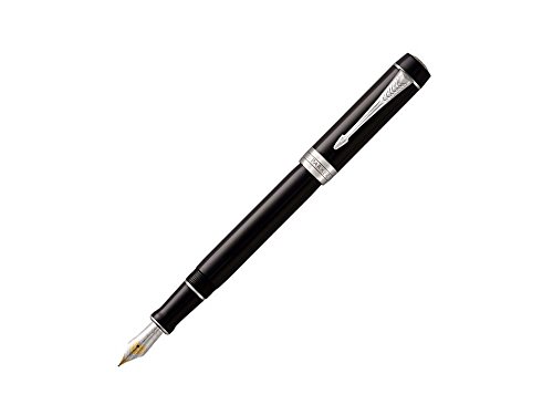 Parker Duofold Classic Füller | Schwarz mit palladium-beschichteten Zierteilen | Größe Centennial | Füllfederhalter mit feiner Feder aus Massivgold | schwarze Tinte und Konverter | Geschenkbox Parker Duofold Classic Füller | Schwarz mit palladium-beschichteten Zierteilen | Größe Centennial | Füllfederhalter mit feiner Feder aus Massivgold | schwarze Tinte und Konverter | Geschenkbox von PARKER