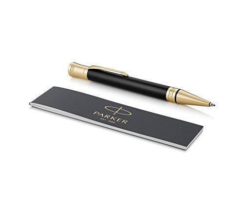 Parker Duofold Classic Kugelschreiber in Black mit gold-plattierten Zierteilen | mittlere Schreibspitze | schwarze Tinte von PARKER