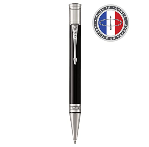 Parker Duofold Classic Kugelschreiber in Black mit palladium-beschichteten Zierteilen | mittlere Schreibspitze | schwarze Tinte von PARKER