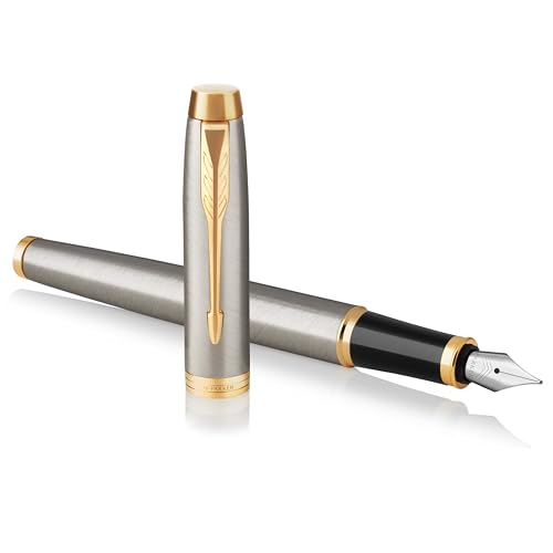 Parker IM Füller | Brushed Metal | Füllfederhalter mit feiner Feder | blaue Tinte | Geschenkbox Parker IM Füller | Brushed Metal | Füllfederhalter mit feiner Feder | blaue Tinte | Geschenkbox von PARKER