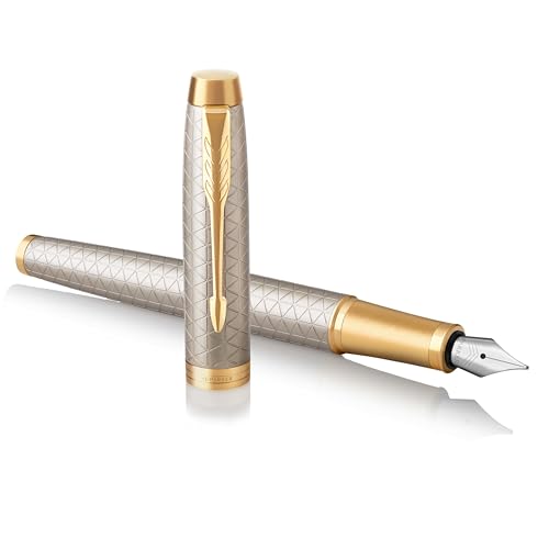 Parker IM Füller | Premium Warm Silver | Füllfederhalter mit feiner Feder | blaue Tinte | Geschenkbox Parker IM Füller | Premium Warm Silver | Füllfederhalter mit feiner Feder | blaue Tinte | Geschenkbox von PARKER