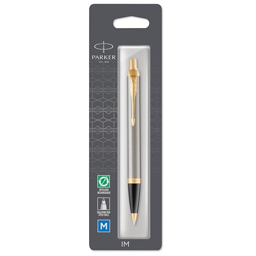 Parker IM Kugelschreiber | Brushed Metal | mittelstarke Schreibspitze | Nachfüllmine mit blauer Tinte | Blister-Verpackung Parker IM Kugelschreiber | Brushed Metal | mittelstarke Schreibspitze | Nachfüllmine mit blauer Tinte | Blister-Verpackung von PARKER
