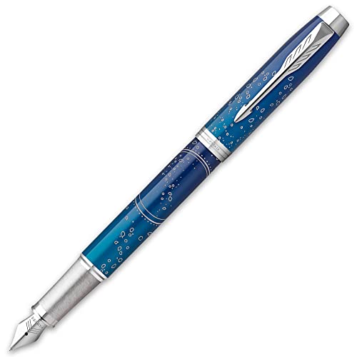 Parker IM Premium Special Edition 2152992Z Füllfederhalter Submerge feine Spitze, Schwarz, mit Prestige Schatulle, Blau, 1 Stück (1 Stück) von PARKER