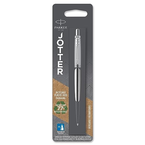 Parker Jotter Kugelschreiber | Edelstahl mit Chromzierteilen | Mittlere Spitze | Blaue Tinte Parker Jotter Kugelschreiber | Edelstahl mit Chromzierteilen | Mittlere Spitze | Blaue Tinte von PARKER