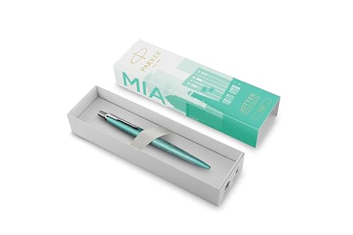 Parker Jotter Kugelschreiber | Special Edition | Miami-Türkis mit Chrome-Zierteilen | Mittlere Spitze | Blaue Tinte | Geschenkbox von PARKER