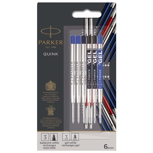 Parker Jotter London Nachfüllminen im Discovery Pack: 3 QUINKFlow-Nachfüllminen für Kugelschreiber und 3 QUINK-Nachfüllminen mit Geltinte Parker Jotter London Nachfüllminen im Discovery Pack: 3 QUINKFlow-Nachfüllminen für Kugelschreiber und 3 QUINK-Nachfüllminen mit Geltinte von Parker